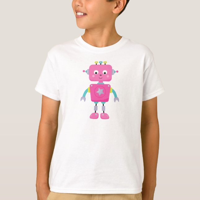 Camiseta Robot lindo, robot gracioso, robot tonto, robot ro (Anverso)