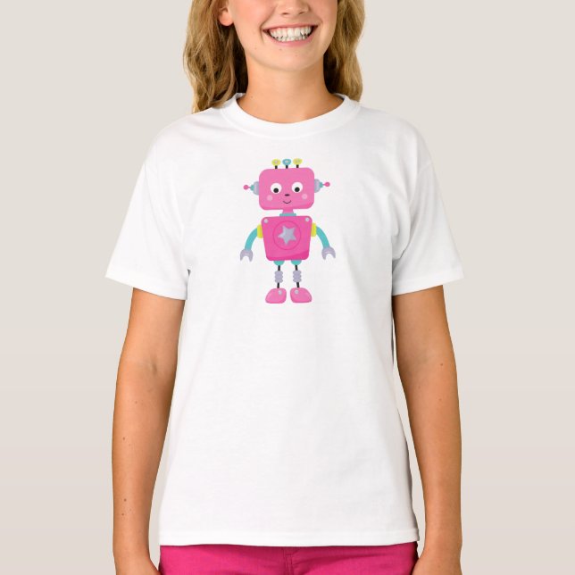 Camiseta Robot lindo, robot gracioso, robot tonto, robot ro (Anverso)