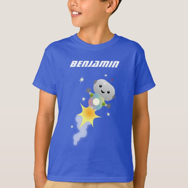 Camiseta Robot lindo volando en el ilustracion del personal (Anverso)