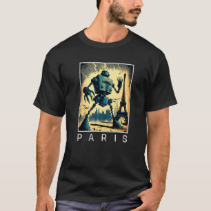 Camiseta Robot malvado gigante ataca a París Sci Fi