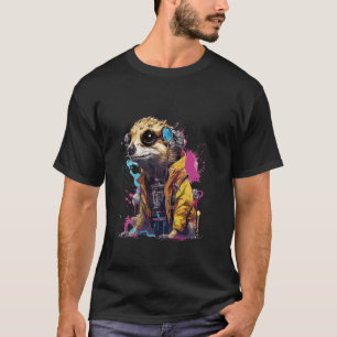 Camiseta Robot Mapache Ciberpunk África Animal Mecánico