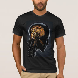 Camiseta Robot Mecánico de Oro Cyberpunk IA