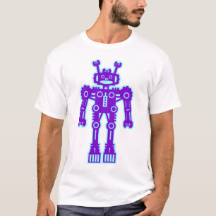Camiseta Robot Mk I - (Púrpura y Azul Lt) - Personalizado