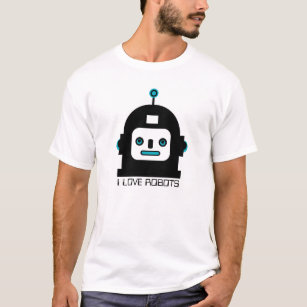 Camiseta Robot negro y azul-Me encantan los robots