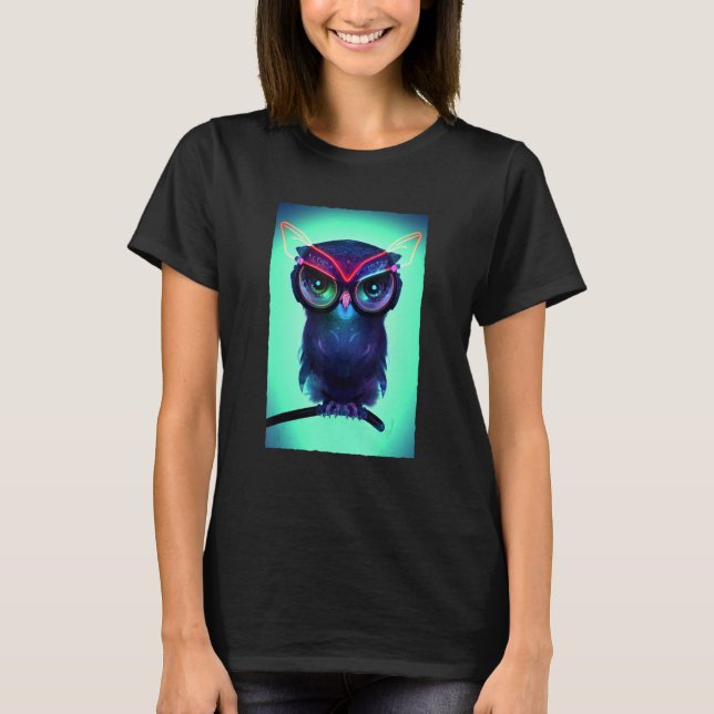 Camiseta Robot Owl   Cute Cybernetic Science Fiction Owl (Anverso)