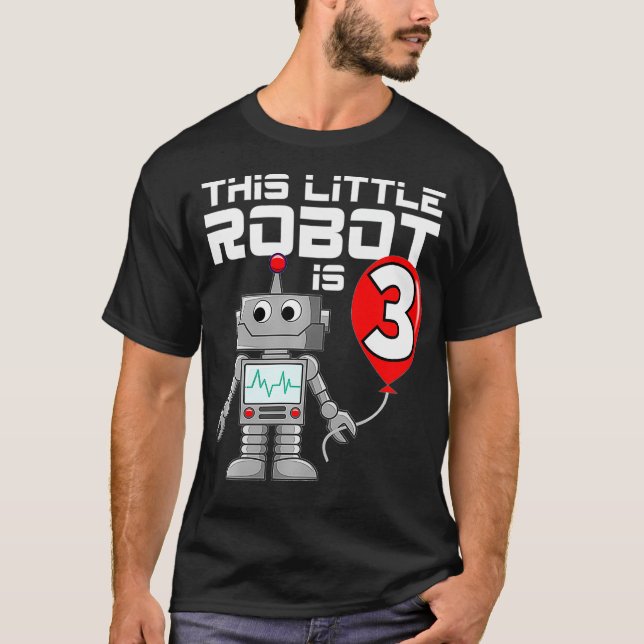 Camiseta Robot para niños de 3 años Robot para cumpleaños R (Anverso)