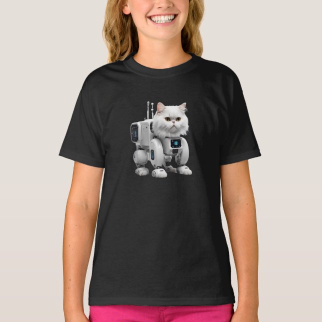 Camiseta Robot persa blanco (Anverso)