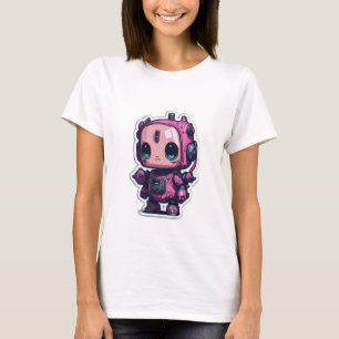 Camiseta robot personalizado rosa lindo