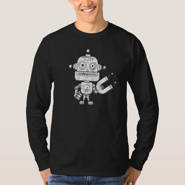 Camiseta Robot retro angustiado Intelectual artificial oscu (Anverso)
