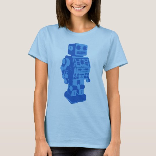 Camiseta Robot retro azul