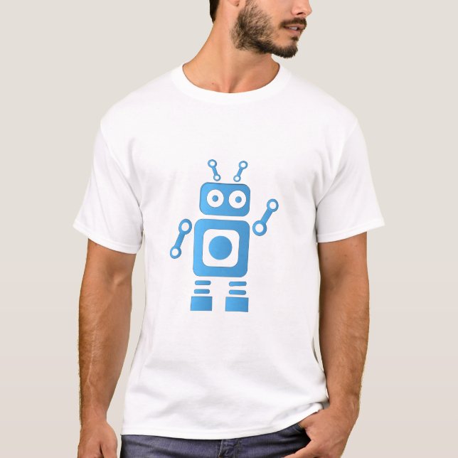 Camiseta Robot retro azul (Anverso)