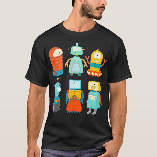 Camiseta Robot Retro Fun AI Robotics Geek Nerd Funny (Anverso)