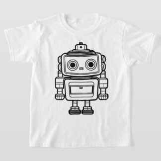 Camiseta Robot retro lindo personalizado ilustracion niños