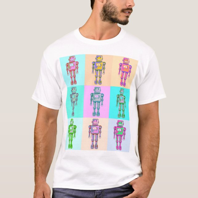 Camiseta Robot Retro Pop v4 (Anverso)