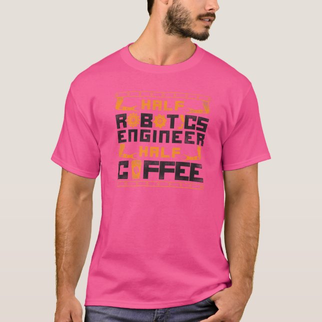 Camiseta Robot Robotics Engineer café Vintage Half Roboti (Anverso)