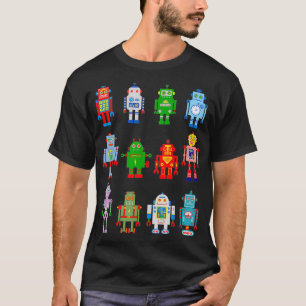 Camiseta Robot Robotics Retro Team 12 Toy Fun Eng AI Nerd