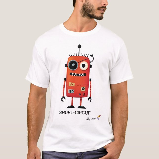 Camiseta Robot rojo | CIRCUITO CORTO - Por diseño | Diverti (Anverso)