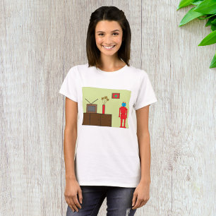 Camiseta Robot rojo retro