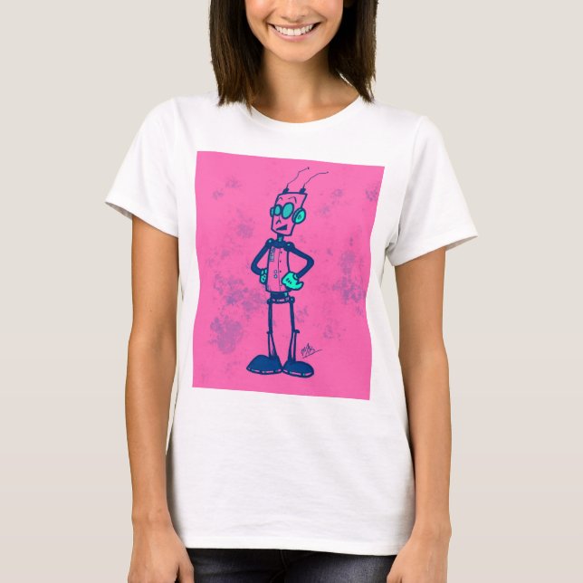Camiseta Robot rosa (Anverso)