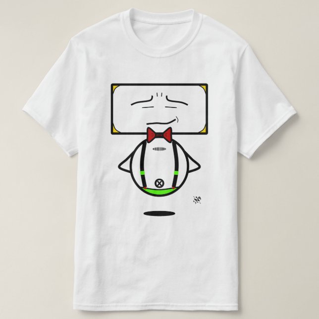 Camiseta robot(s) elegante(s) fresco(s) con papilón rojo (Diseño del anverso)