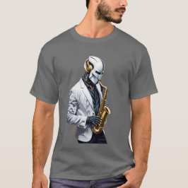 Camiseta robot saxofón