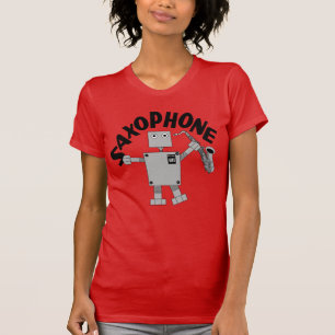 Camiseta Robot saxofónico texto