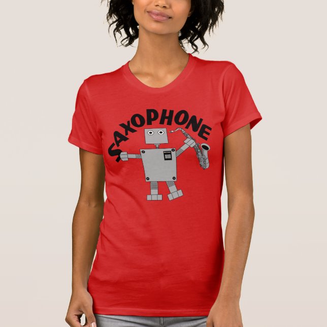 Camiseta Robot saxofónico texto (Anverso)