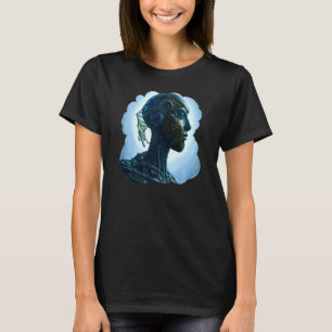Camiseta Robot Sci Cyborg Único Dígito Futurista Femenino