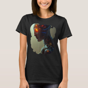 Camiseta Robot Sci Cyborg Único Dígito Futurista Femenino