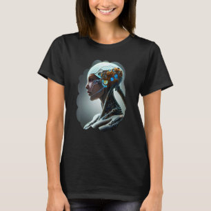 Camiseta Robot Sci Cyborg Único Dígito Futurista Femenino