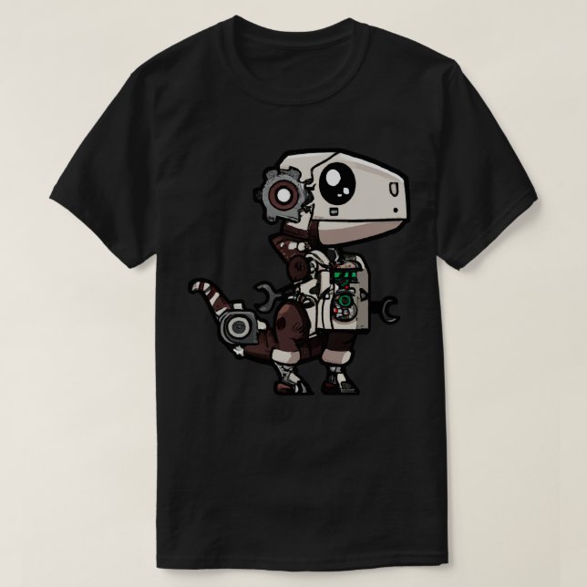 Camiseta Robot Steampunk Kawaii Dragon (Diseño del anverso)