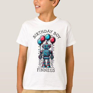 Camiseta Robot Themed Birthday Boy