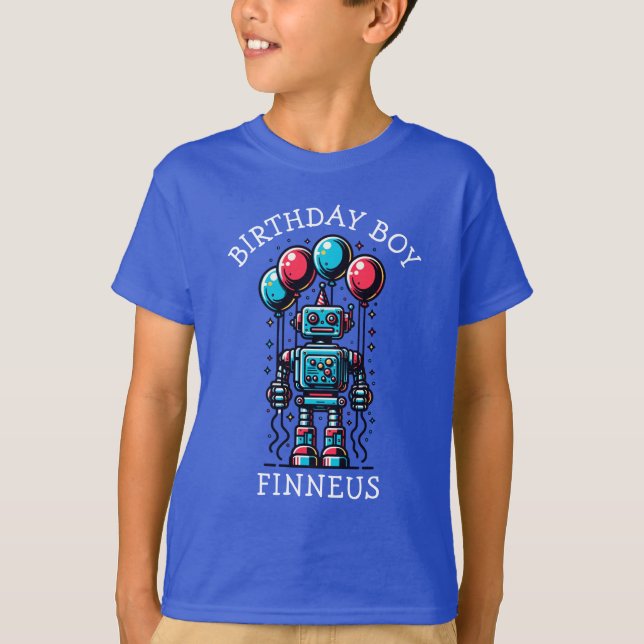Camiseta Robot Themed Birthday Boy (Anverso)