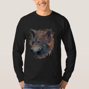 Camiseta Robot trippy mecánico Wolf Vintage Psicodélico