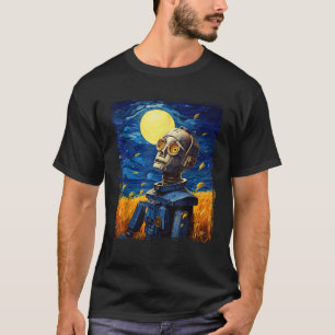 Camiseta Robot Vintage arte Van Gogh Juguetes Robot Constru