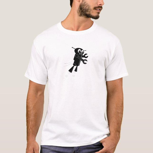 Camiseta Robot volador negro (Anverso)