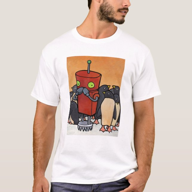 Camiseta Robot y pingüinos (Anverso)