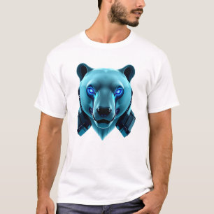 Camiseta Robótica arte de cara de oso polar
