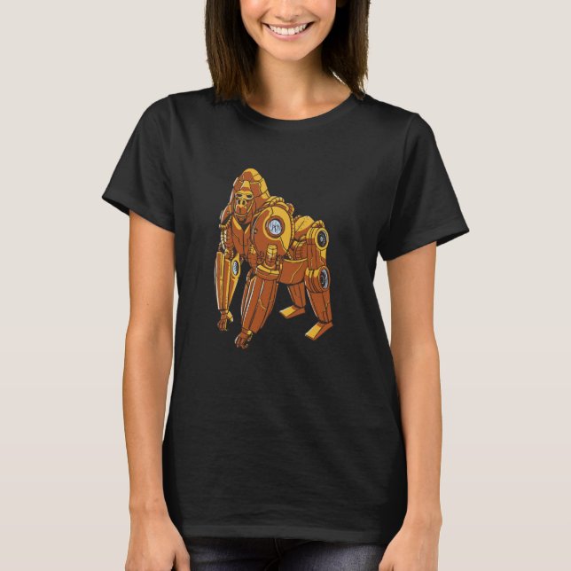 Camiseta Robótica de ciborg gorilla monkey (Anverso)