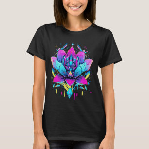 Camiseta Robótica de flores de Lotus diseño de ciberpunk fu