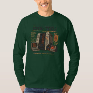 Camiseta Robótica de IA Futurista Retro Vaporwave Neon