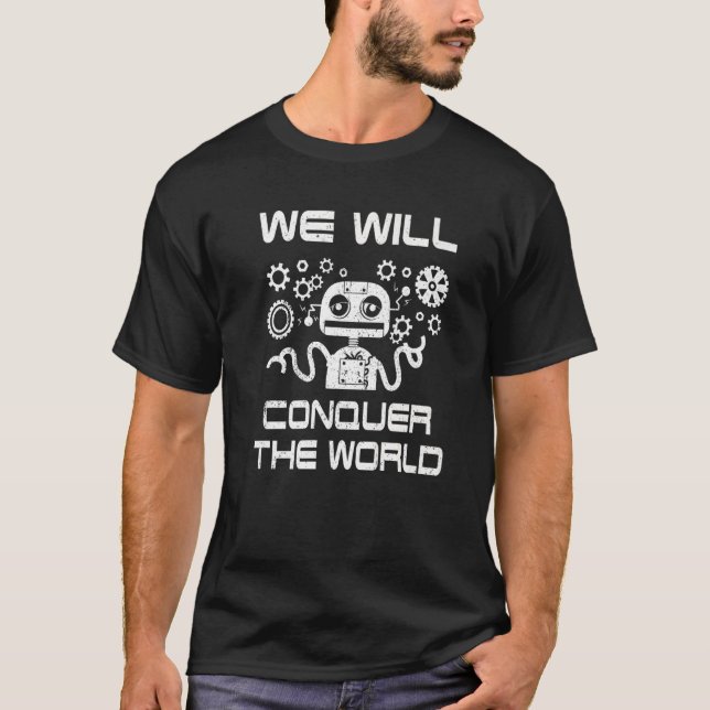 Camiseta Robótica Para Hombres Adultos Mujeres Robot Cyborg (Anverso)