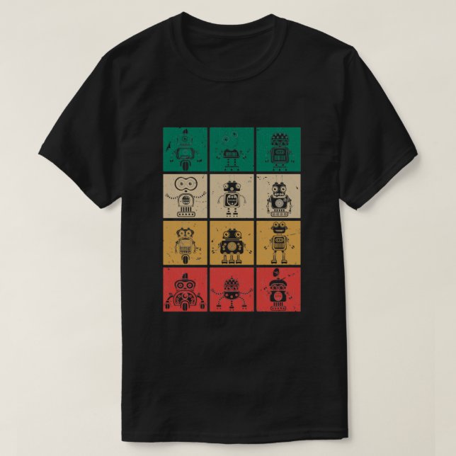 Camiseta Robótica vintage retro Robots (Diseño del anverso)