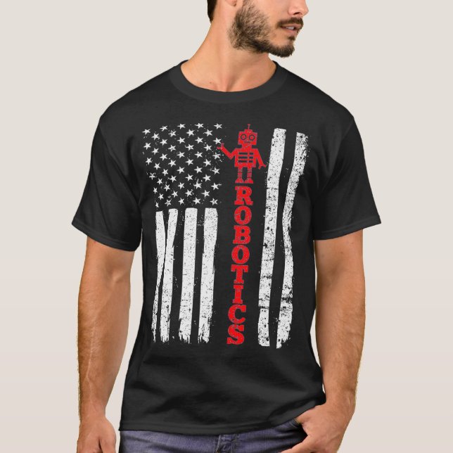 Camiseta Robotics Estados Unidos Bandera Robots (Anverso)