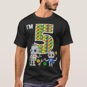 Camiseta Robots 5 años Robóticos Fiestas Robóticos Robots 5