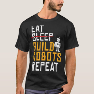 Camiseta Robots contra la construcción de alimentos repetid
