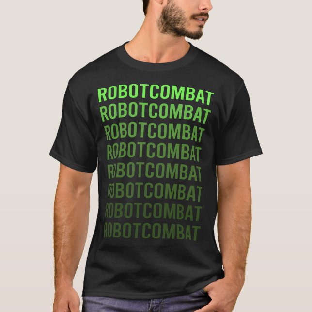 Camiseta Robots de combate de gradiente verde (Anverso)