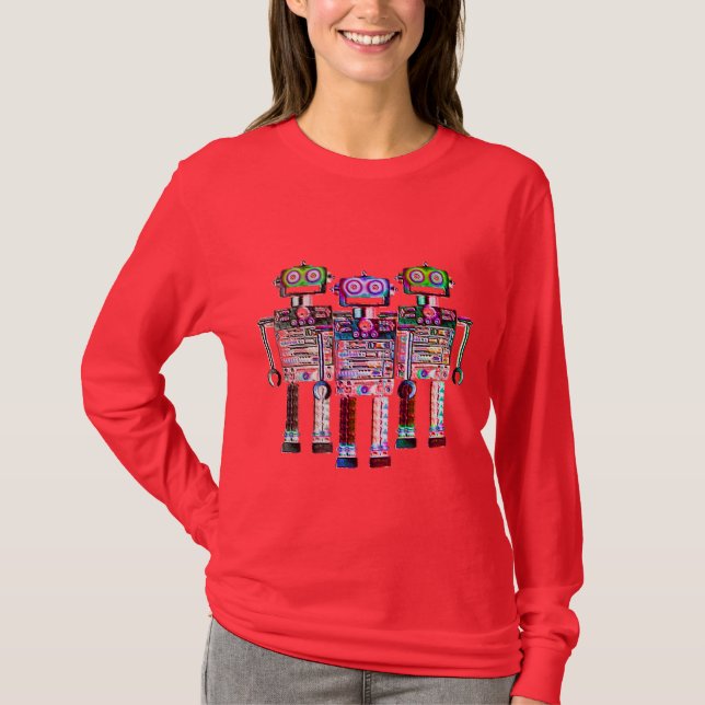 Camiseta ROBOTS del ARCO IRIS de FNG para mujer (Anverso)