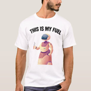 Camiseta Robots - Este Es Mi Combustible - Café - Ingeniero