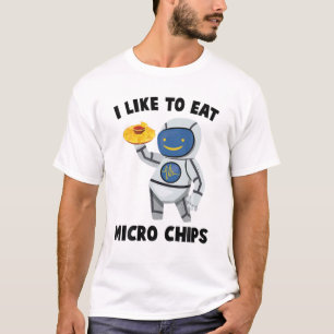 Camiseta Robots - Me Gusta Comer Micro Chips - Nachos - Eng